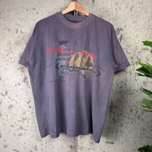 Vintage BBC News Free Your Mind Freedom RARE Sun Faded Large Tee